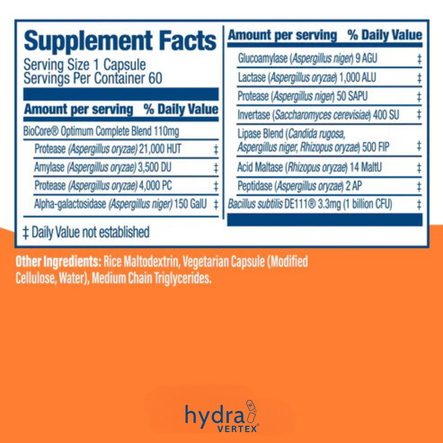 Hydra Vertex Digestive Support: Digestive Enzymes + Probiotics