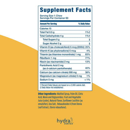 Hydra Vertex Lemon Calcium Citrate Soft Chew